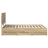 Bed Frame with Drawer Sonoma Oak 150 x 200 cm Engineered Wood - Extra Image