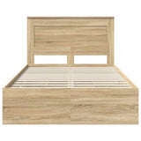 Bed Frame with Drawer Sonoma Oak 135 x 190 cm Engineered Wood