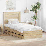 Bed Frame with Drawer Sonoma Oak 90 x 190 cm Engineered Wood