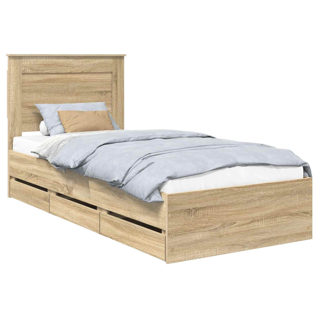 Bed Frame with Drawer Sonoma Oak 90 x 190 cm Engineered Wood
