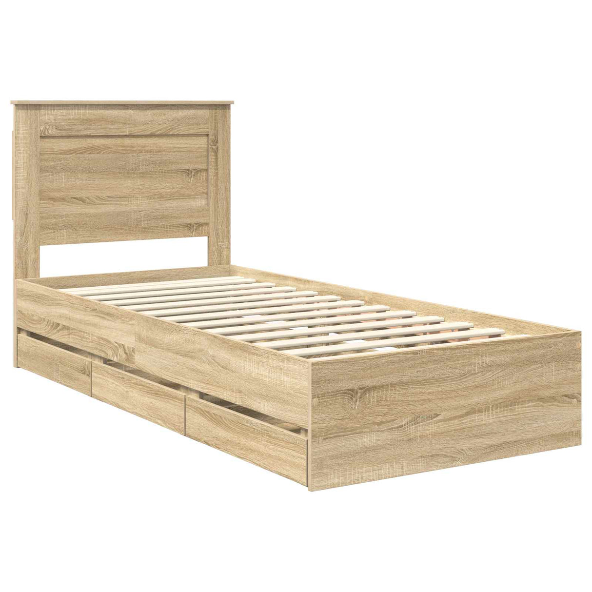 Bed Frame with Drawer Sonoma Oak 90 x 190 cm Engineered Wood