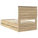Bed Frame with Drawer Sonoma Oak 90 x 190 cm Engineered Wood - Extra Image