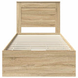 Bed Frame with Drawer Sonoma Oak 90 x 190 cm Engineered Wood