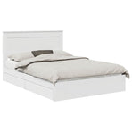 Storage Bed with Drawer White 150 x 200 cm Engineered Wood