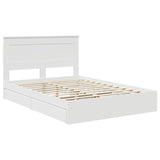 Storage Bed with Headboard White 150 x 200 cm Engineered Wood - Top-Down View