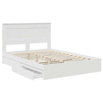 Storage Bed with Drawer White 150 x 200 cm Engineered Wood