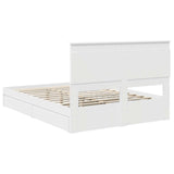 Storage Bed with Headboard White 150 x 200 cm Engineered Wood - Extra Image