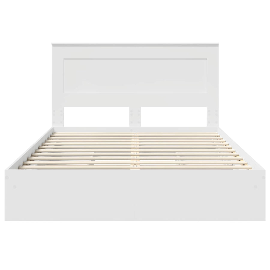 Storage Bed with Drawer White 150 x 200 cm Engineered Wood