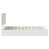 Storage Bed with Headboard White 150 x 200 cm Engineered Wood - Extra Image