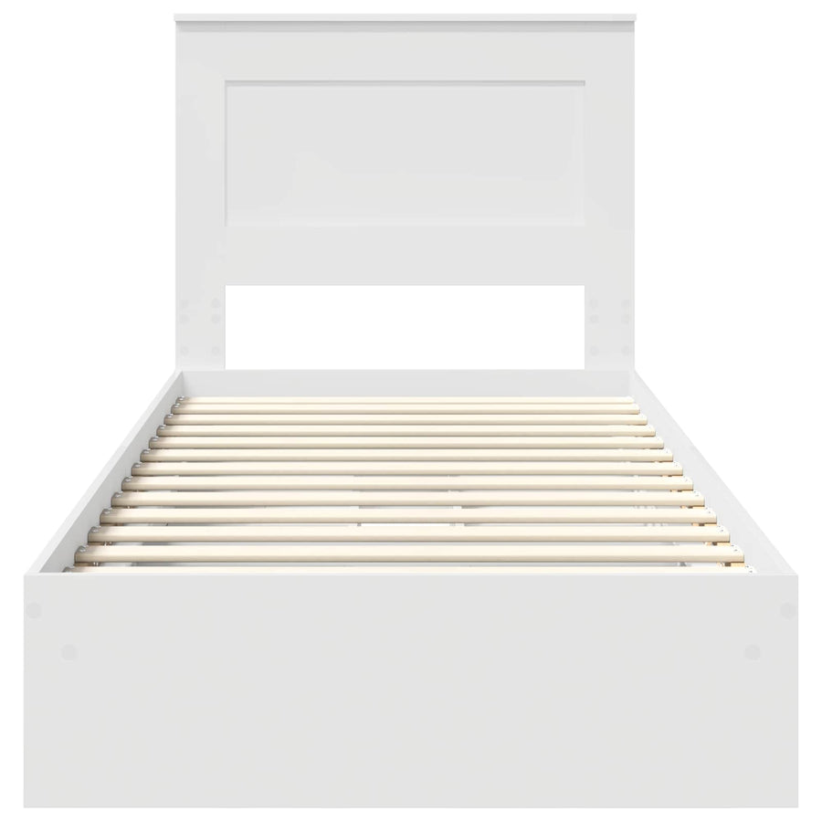 Storage Bed with Drawer White 90 x 190 cm Engineered Wood