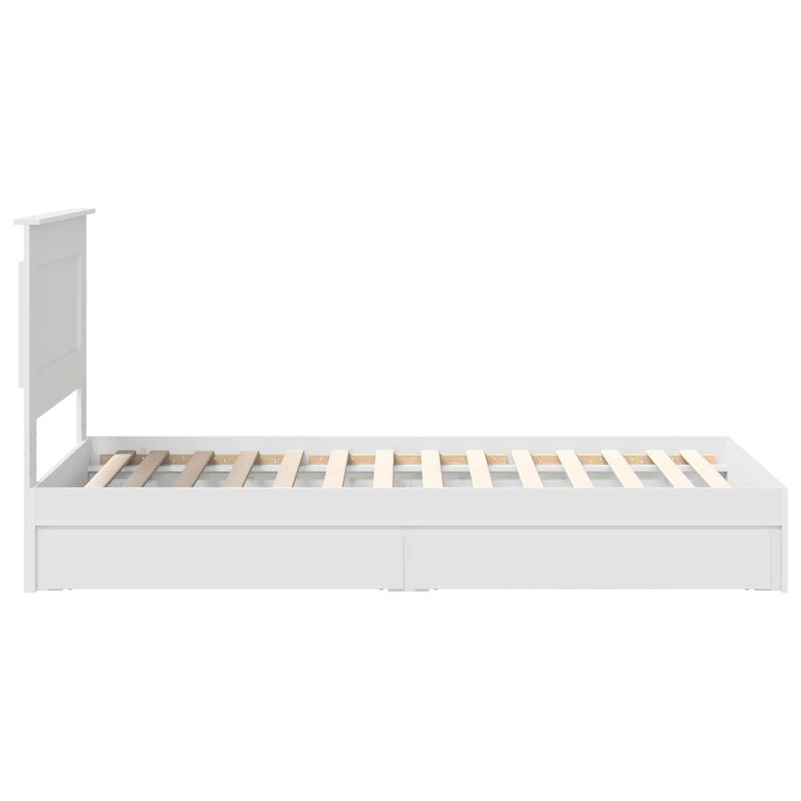 Storage Bed with Drawer White 90 x 190 cm Engineered Wood