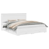 Bed Frame with Drawer White 180 x 200 cm Engineered Wood
