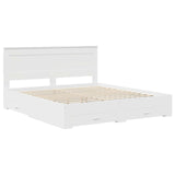 Bed Frame with Drawer White 180 x 200 cm Engineered Wood