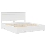 Bed Frame with Drawer White 180 x 200 cm Engineered Wood