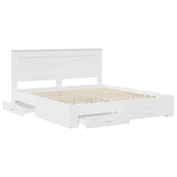 Bed Frame with Drawer White 180 x 200 cm Engineered Wood