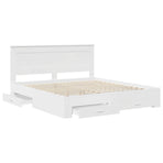 Bed Frame with Drawer White 180 x 200 cm Engineered Wood