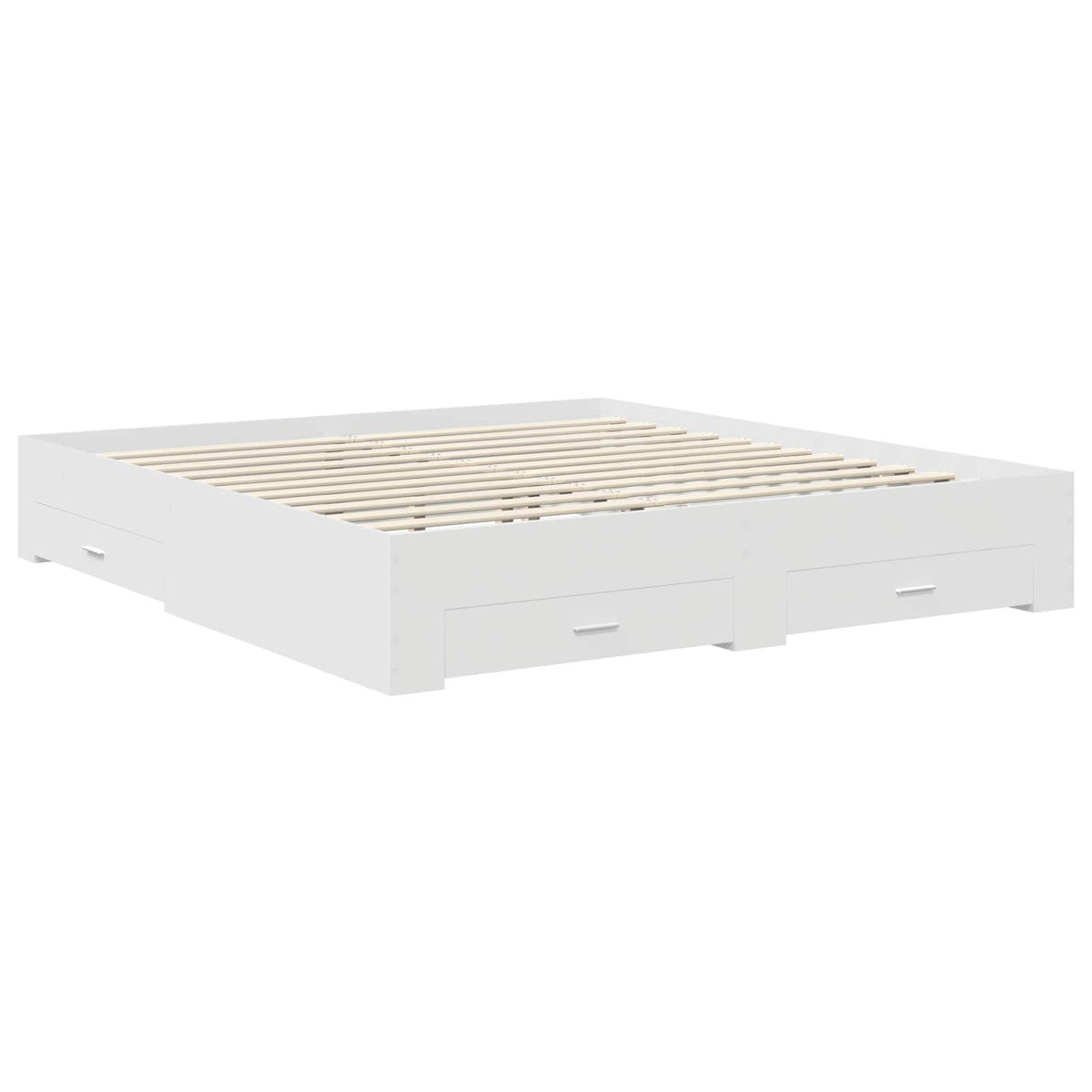 Bed Frame with Drawer White 180 x 200 cm Engineered Wood