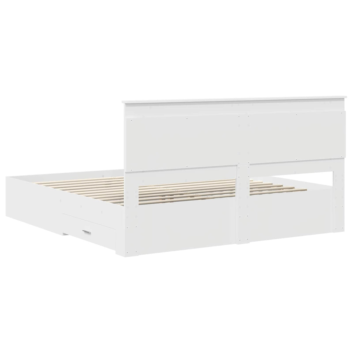 Bed Frame with Drawer White 180 x 200 cm Engineered Wood
