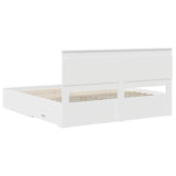 Bed Frame with Drawer White 180 x 200 cm Engineered Wood