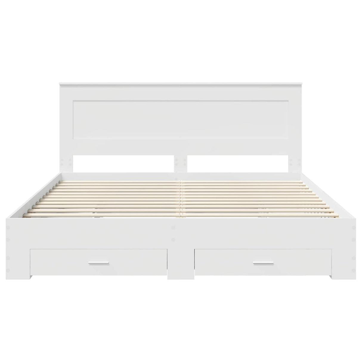 Bed Frame with Drawer White 180 x 200 cm Engineered Wood