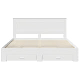 Bed Frame with Drawer White 180 x 200 cm Engineered Wood