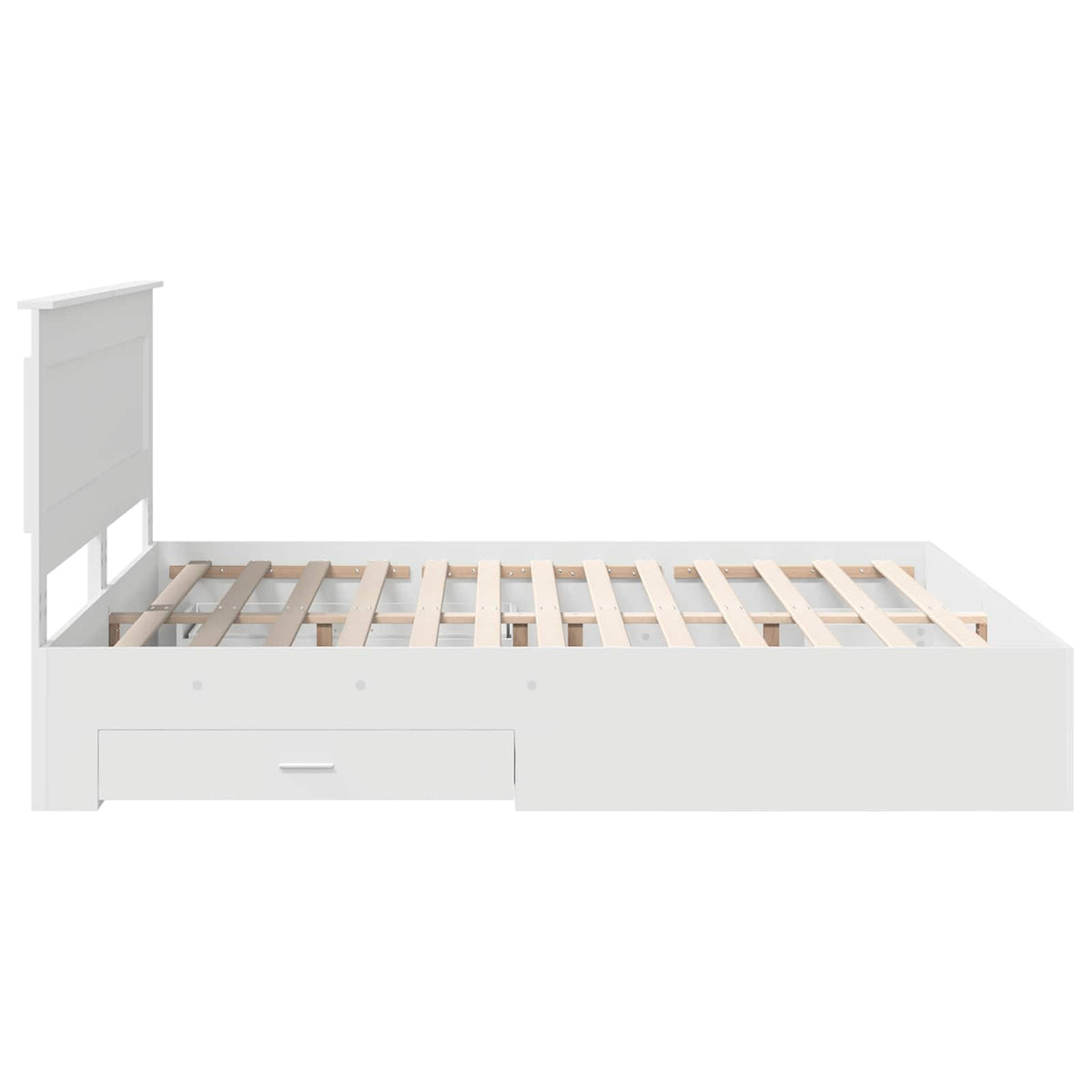 Bed Frame with Drawer White 180 x 200 cm Engineered Wood