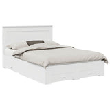 Bed Frame with Drawer White 150 x 200 cm Engineered Wood