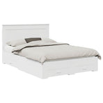 Bed Frame with Drawer White 150 x 200 cm Engineered Wood