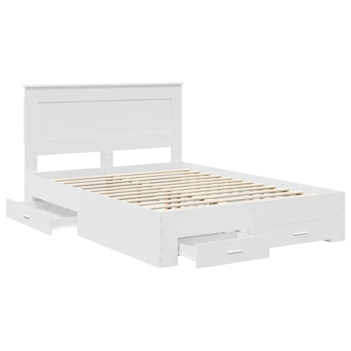 Bed Frame with Drawer White 150 x 200 cm Engineered Wood