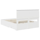Bed Frame with Drawer White 150 x 200 cm Engineered Wood