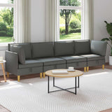 Modular Sofa Set with Storage 4 pcs Dark Grey Fabric