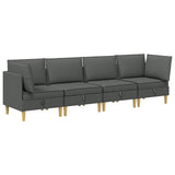 Modular Sofa Set with Storage 4 pcs Dark Grey Fabric