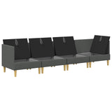 Modular Sofa Set with Storage 4 pcs Dark Grey Fabric - Rear View