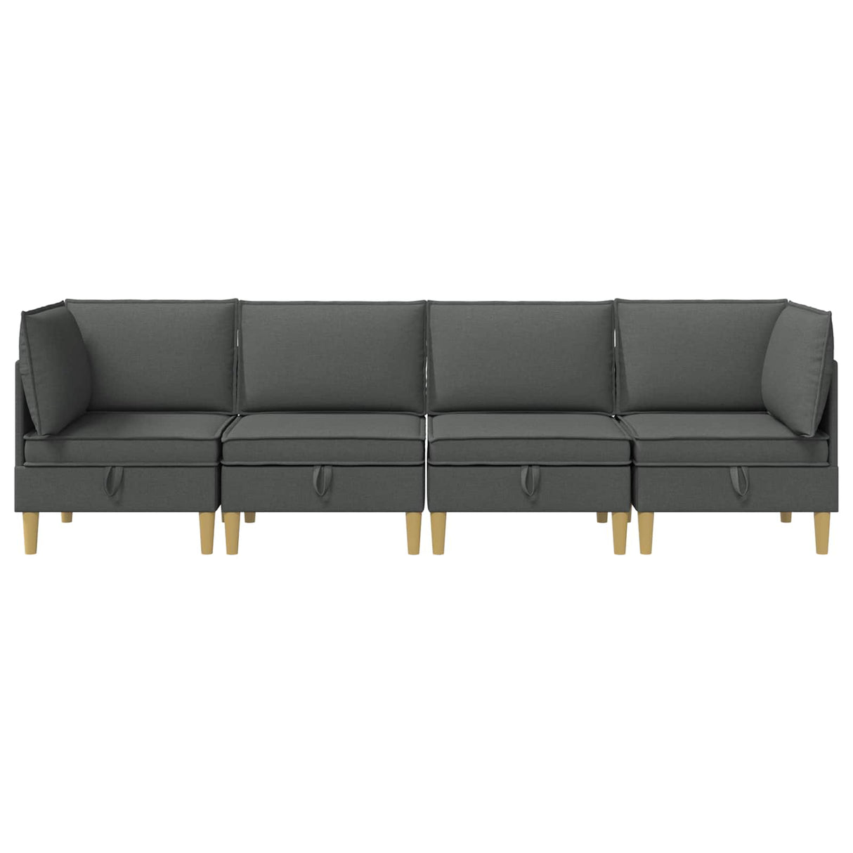 Modular Sofa Set with Storage 4 pcs Dark Grey Fabric