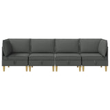 Modular Sofa Set with Storage 4 pcs Dark Grey Fabric