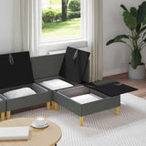 Modular Sofa Set with Storage 4 pcs Dark Grey Fabric - Side View