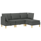 Modular Sofa Set with Storage 4 pcs Dark Grey Fabric
