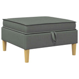 Modular Sofa Set with Storage 4 pcs Dark Grey Fabric - Rear View