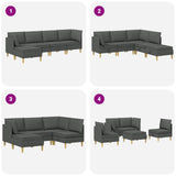 Modular Sofa Set with Storage 5 pcs Dark Grey Fabric