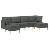 Modular Sofa Set with Storage 6 pcs Dark Grey Fabric