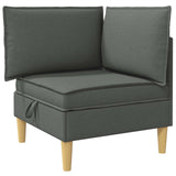 Modular Sofa Set with Storage 6 pcs Dark Grey Fabric