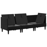 Living Room Furniture Set with Cushion 3 pcs Black Velvet - Rear View