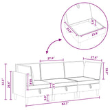 Living Room Furniture Set with Cushion 3 pcs Black Velvet - Low Angle