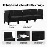 Living Room Furniture Set with Cushion 4 pcs Black Velvet - Extra Image