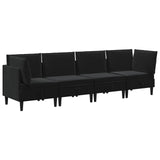 Living Room Furniture Set with Cushion 4 pcs Black Velvet