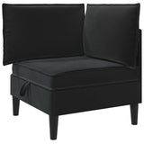 Living Room Furniture Set with Cushion 4 pcs Black Velvet - Rear View