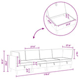 Living Room Furniture Set with Cushion 4 pcs Black Velvet - Low Angle