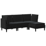 Living Room Furniture Set with Cushion 4 pcs Black Velvet
