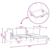 Living Room Furniture Set with Cushion 4 pcs Black Velvet - Extra Image