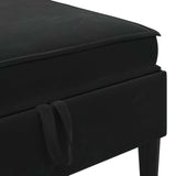 Living Room Furniture Set 5 pcs Black Velvet - Close-Up Angle